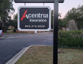 Post & Arm with HDU Panel Sign